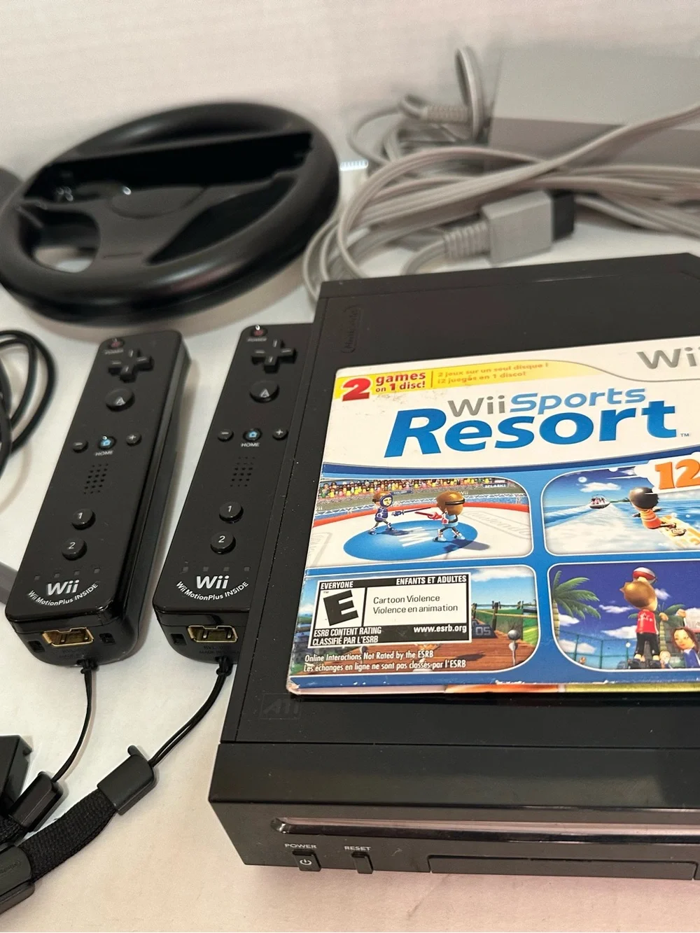 Nintendo Black Wii Console Bundle with Wii Sports Resort